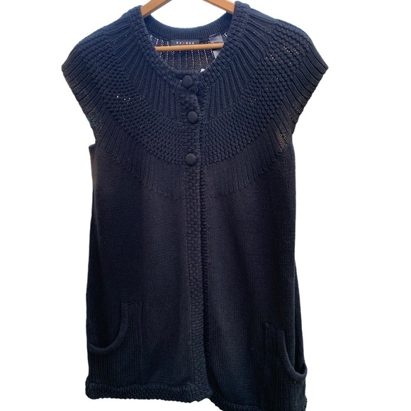NWT Access Liz Claiborne Black Knit Fly Away Sweater Size XL Sleeveless Sweater - Picture 9 of 9